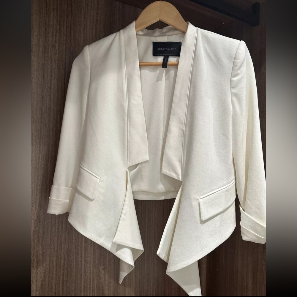 BCBG Womens White Stylish Jacket Size XS